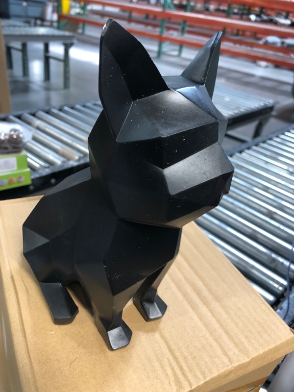 Photo 2 of ***SIMILAR TO STOCK PHOTO***Cute Black Dog Statue Geometric Abstraction Bulldog Animal Sculpture for Home Décor Modern Decorations Gifts for Living Room, Bedroom, Shelf, Office