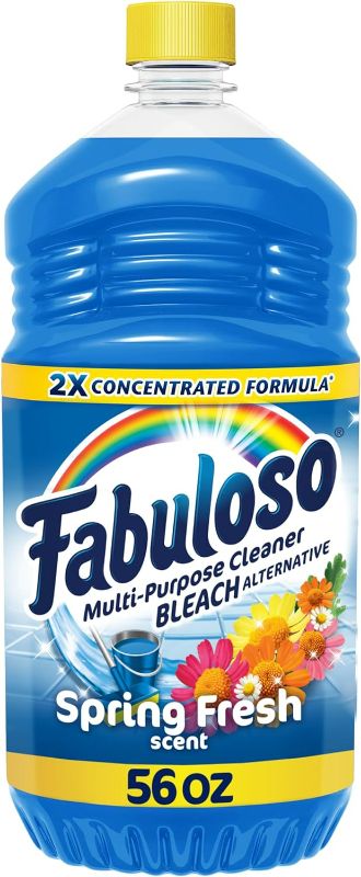 Photo 1 of (5 BOTTLES) Fabuloso All-Purpose Cleaner with Bleach Alternative 2x Concentrated, Spring Fresh - 56 fl oz