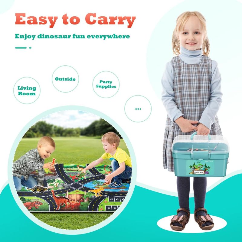 Photo 1 of (READ FULL POST) Kiddiworld Dinosaur Toys for 3 4 5 Year Old Boys Birthday Gifts, for Kids 3-5-7, Dino Figures Activity Play Mat Easter Gifts for Girls Toddler Toys Age 2-4