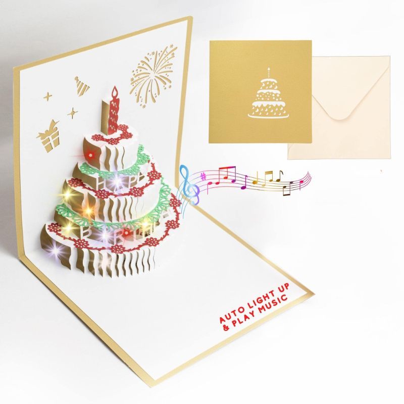 Photo 1 of **NONREFUNDABLE 2 PACK BUNDLE**
3D Birthday Cards, Greeting Cards, with Auto Music and Color Changing Light 