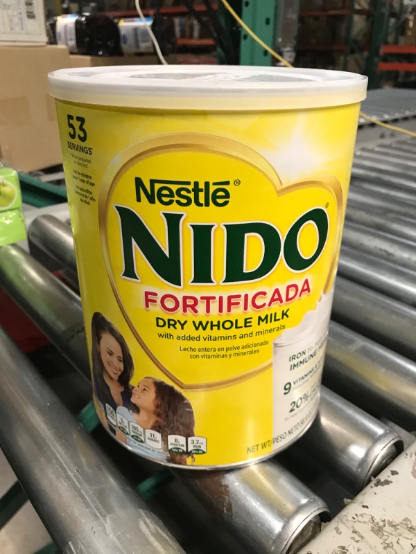 Photo 5 of **NONREFUNDABLE, EXP 4/30/24**
NIDO Fortificada Dry Whole Milk 56.4 oz. Canisters 3.52 Pound (Pack of 1)