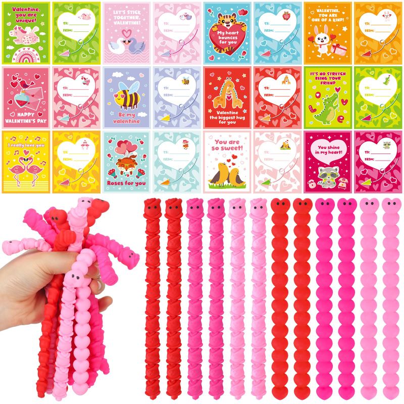 Photo 1 of **NONREFUNDABLE 2 PACK BUNDLE**
Valentine's Day Stretchy String Fidget Toys Valentine's Day Cards Set (6 Designs)