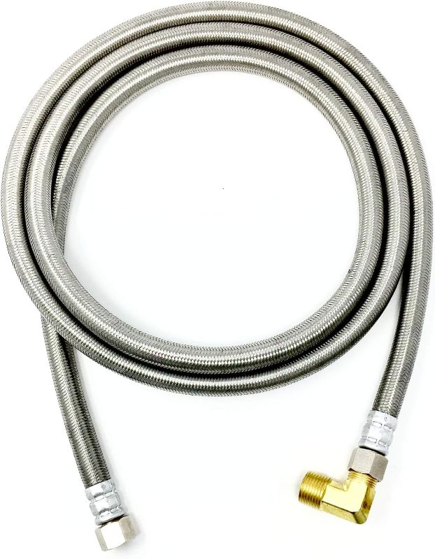 Photo 1 of *stock photo for reference* Everbilt 3/8 in. x 3/8 in. x 8ft. Stainless Steel Universal Dishwasher Supply Line