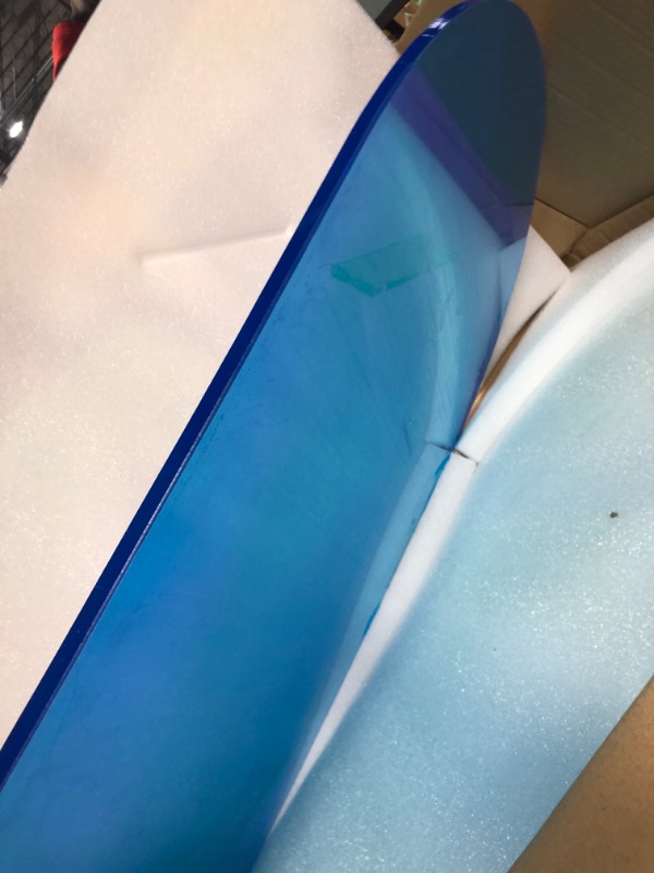 Photo 1 of LapEasy Acrylic Coffee Table, Iridescent Glass End Table Round Side Table for Home Living Room Bed Room Office Reception.