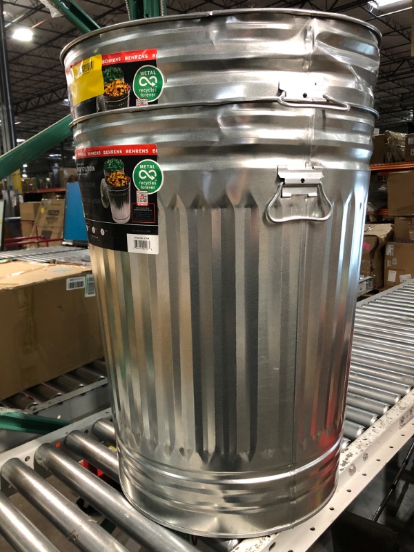 Photo 2 of **2 PACK BUNDLE**
GALVANIZED STEEL UTILITY CAN WITHOUT LID