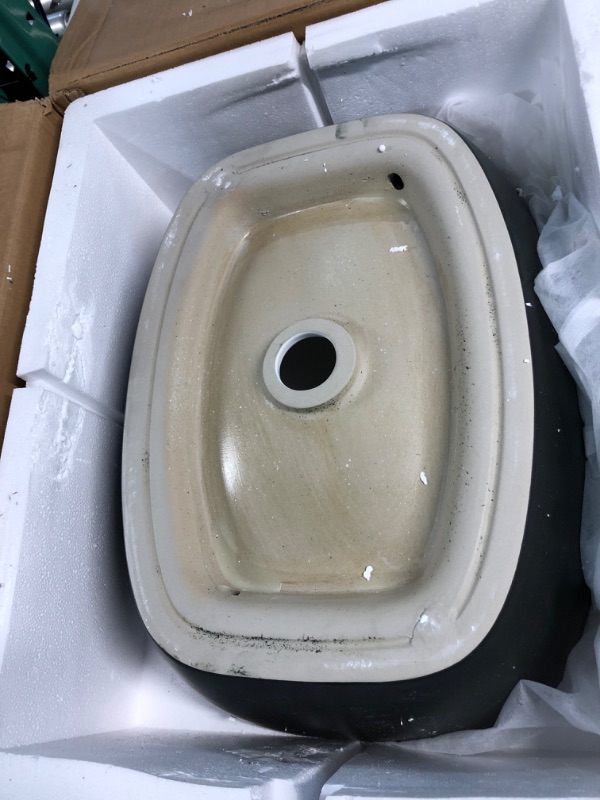 Photo 2 of Miyili 20"x15" Black & White Bathroom Vessel Sink 