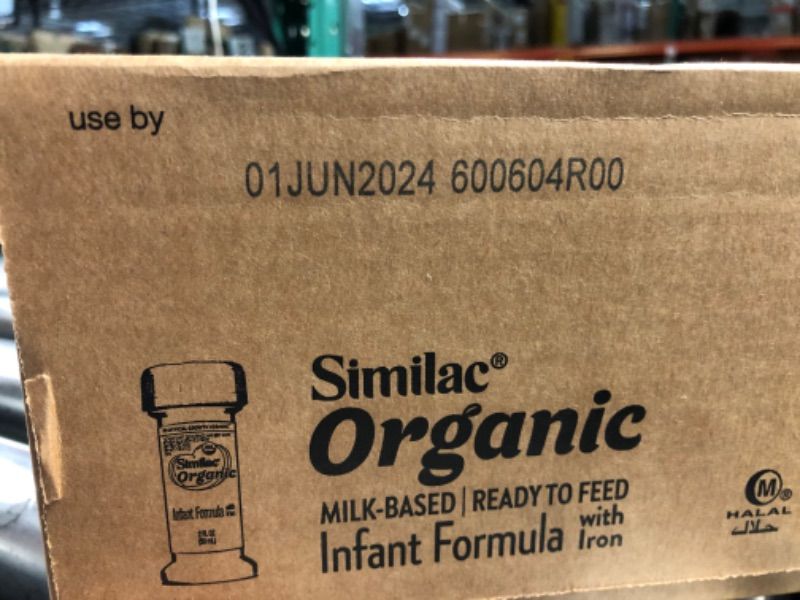 Photo 2 of **NONREFUNDABLE, EXP 6/1/24**
Similac Organic Infant Formula with Iron, Ready to Feed, 2 Fl Oz (Pack of 48)