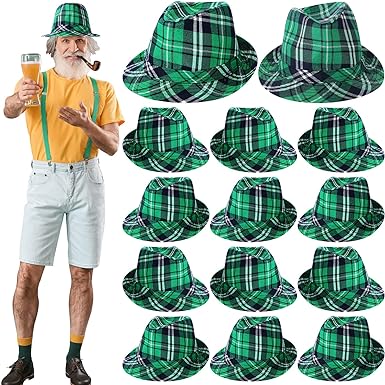 Photo 1 of 12 Pieces St. Patrick's Day Fedora Hat Leprechaun Hat 