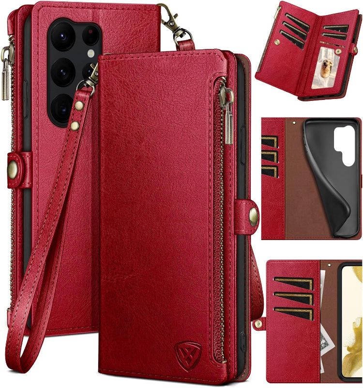 Photo 1 of  Samsung Galaxy S21 FE 2-in-1 Detachable Wallet case, Red