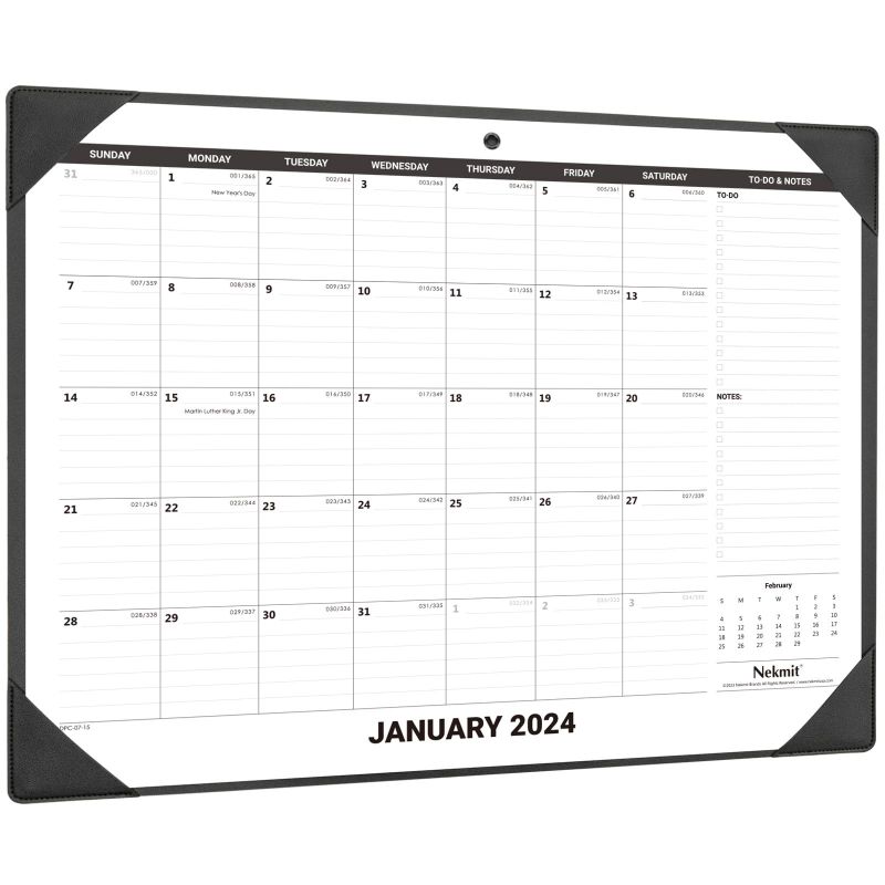 Photo 1 of Nekmit Large Desk Calendar 2024 with Desk Protecting Pad, Runs From Now - December 2024, 22" x 17"