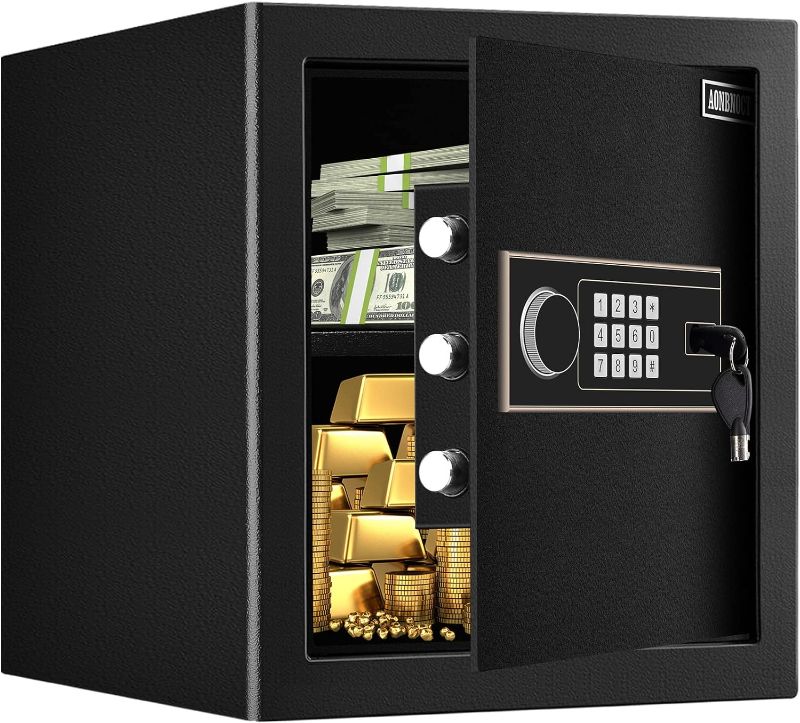 Photo 1 of [2023 NEW] 1.5 Cu ft Home Safe Fireproof Waterproof with A4 Fireproof Bag, Anti-Theft Fire proof Safes for HOME USE with LCD Digital Keypad, Personal Security Box for Money Firearm Medicines Valuables 1.5 Cubic Feet