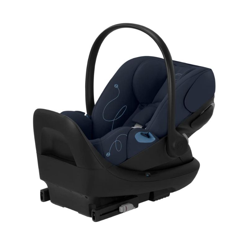 Photo 1 of Cybex Cloud G Lux Comfort Extend Infant Car Seat with Anti-Rebound Base, Load Leg, Linear Side Impact Protection, Latch Install, Ergonomic Full Recline, Extended Leg Rest, Moon Black