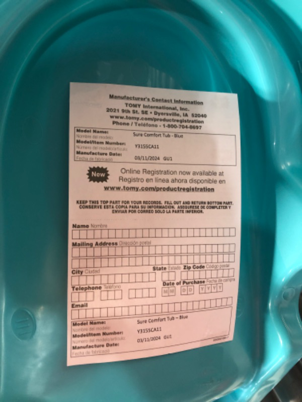 Photo 3 of *READ NOTES* FOR PARTS
The First Years Sure Comfort Deluxe Newborn to Toddler Tub, Teal Aqua