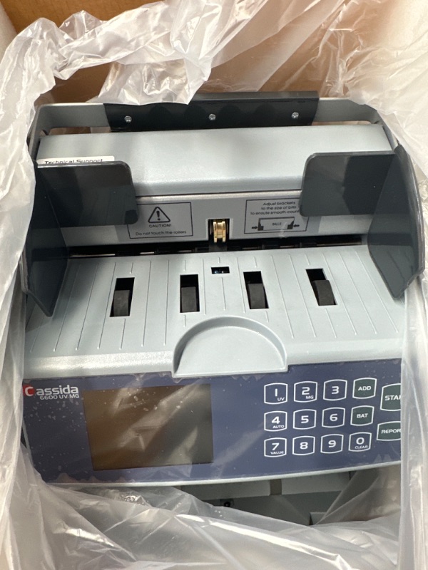 Photo 2 of Cassida 6600 UV/MG – USA Business Grade Money Counter with UV/MG/IR Counterfeit Detection – Top Loading Bill Counting Machine w/ ValuCount™, Add and Batch Modes – Fast Counting Speed 1,400 Notes/Min UV/MG Counterfeit Detection Machine