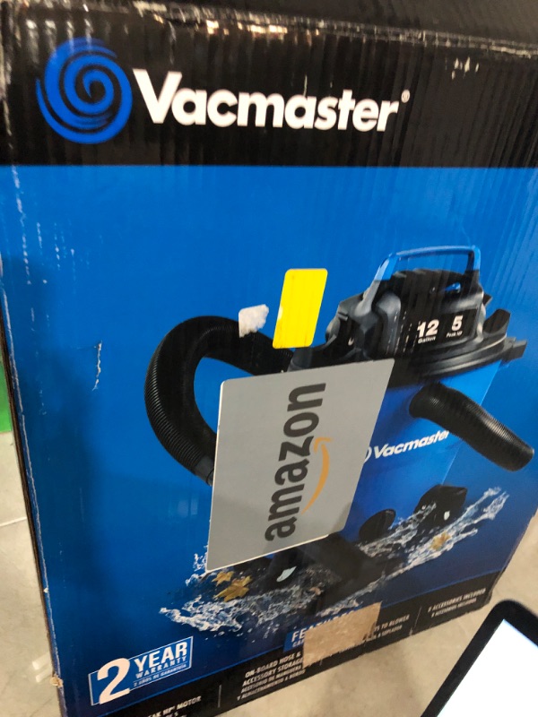 Photo 3 of **NONREFUNDABLE NO RETURNS SOLD AS IS****
***PARTS ONLY*
Vacmaster Vacmaster-12 Gal. Wet/Dry Vacuum 5 HP 2-1/2" Hose (VOC1210PF), 12-Gallon, Blue 12 Gal 5 PHP Vac