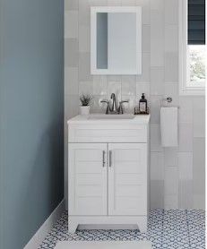 Photo 1 of **NON-REFUNDABLE**NO RETURNS**PARTS ONLY*** 
Style Selections Kirkman 24-in White Single Sink Bathroom Vanity with White Cultured Marble Top (Mirror Included)
Item #4953228 | Model #C52124M-SS