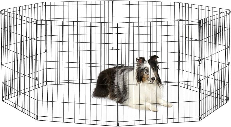 Photo 1 of  MakerNew World Pet Products 30" Foldable Black Metal Dog Exercise Pen No Door