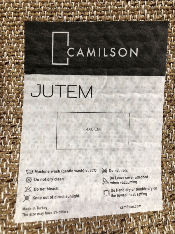 Photo 4 of ***USED - DIRTY - NO PACKAGING***
CAMILSON Easy Jute Rug 9x12, Indoor Outdoor Natural Color Farmhouse Area Rugs for Living Room Patio and Kitchen Rug, Solid Boho Woven Design, Easy-Cleaning, Washable Outside Carpet Alfombras (9 x 12)