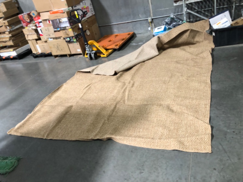 Photo 3 of ***USED - DIRTY - NO PACKAGING***
CAMILSON Easy Jute Rug 9x12, Indoor Outdoor Natural Color Farmhouse Area Rugs for Living Room Patio and Kitchen Rug, Solid Boho Woven Design, Easy-Cleaning, Washable Outside Carpet Alfombras (9 x 12)