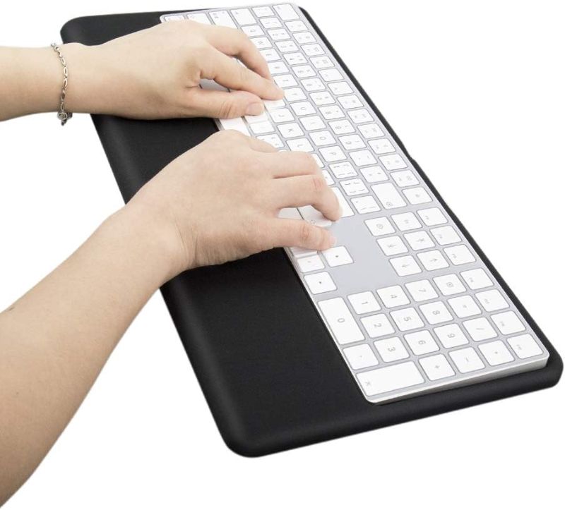 Photo 1 of Wireless Keyboard Support Memory Foam Silicone Wrist Pad Base for Magic Keyboard 2, Size:S(Black)