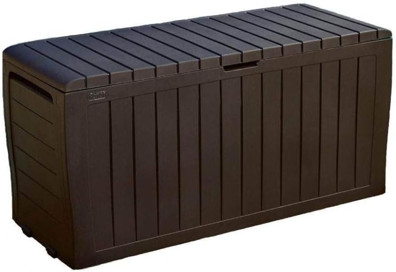 Photo 1 of ***NONREFUNDABLE - NOT FUNCTIONAL - FOR PARTS ONLY - SEE COMMENTS***
Keter Marvel Plus 71 Gallon Resin Deck Box-Organization and Storage for Patio Furniture Outdoor Cushions, Throw Pillows, Garden Tools and Pool Toys, Brown