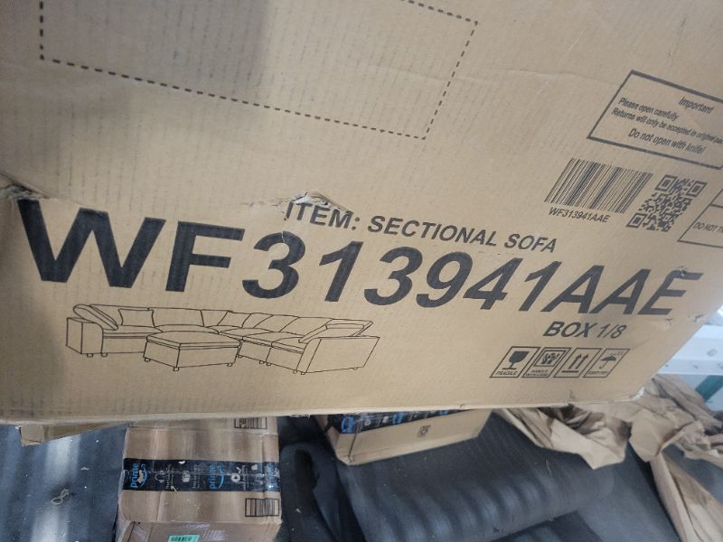 Photo 3 of Belffin L Shaped Sofa Fabric Reversible Sectional Sofa with Storage Ottoman Convertible L-Shaped Couch Grey
