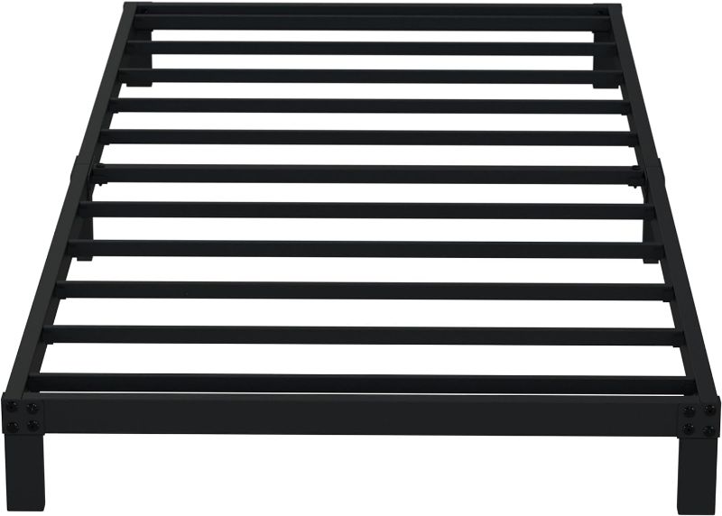 Photo 1 of EMODA 6 Inch Twin Bed Frames No Box Spring Needed, Heavy Duty Metal Twin Platform Bed Frame, Noise Free, Easy Assembly, Black
