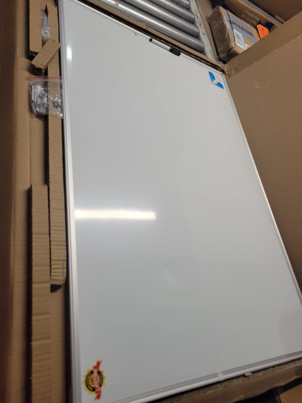 Photo 3 of Lockways Magnetic Dry Erase Board, 36 x 24 Inch Magnetic Whiteboard White Board, 1 Dry Erase Markers, 2 Magnets for School, Home, Office