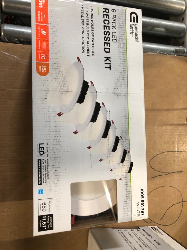 Photo 1 of 6 in. White Flush Round Wet Rated LED Integrated Recessed Lighting Kit (6-Pack)