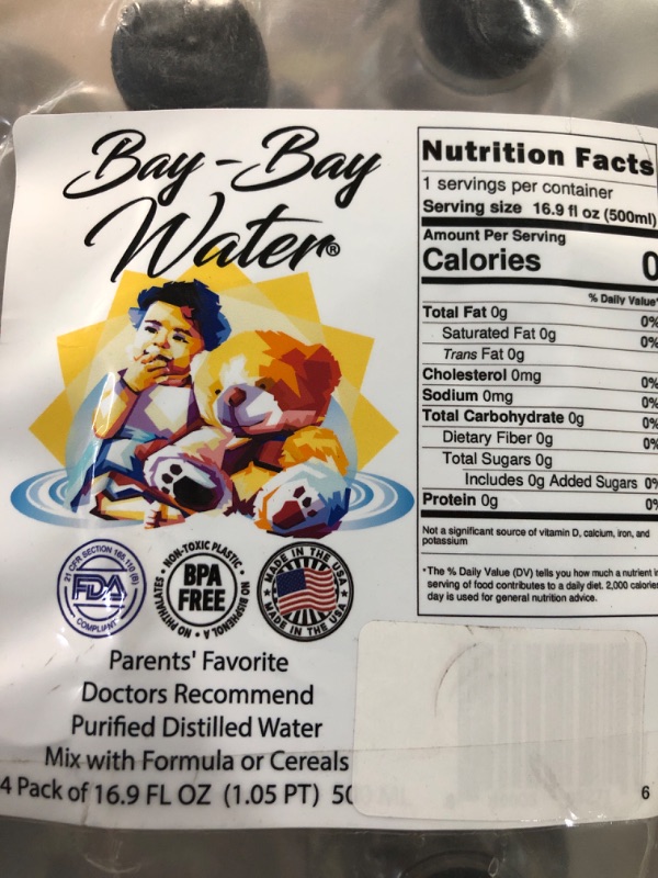 Photo 3 of Bay Bay Water - Purified Distilled Water for Babies - 16.9 oz. - Use for Everyday Drinking, Infant Formula, Milk, and Baby Cereal - BPA Free - No Fluoride, Phosphate - Prevent Mineral Overload (16.9 Fl Oz (Pack of 24))