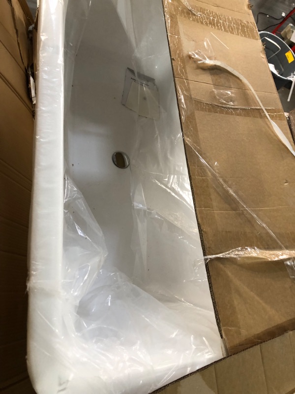 Photo 1 of **MINOR DAMAGE TO CORNER STILL FUNCTIONAL**
Acrylic Freestanding Bathtub, Modern & Contemporary Design Soaking Tub 