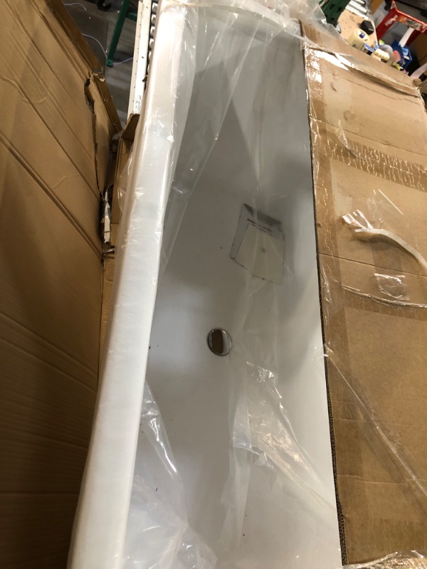 Photo 1 of **MINOR DAMAGE TO CORNER STILL FUNCTIONAL**
Acrylic Freestanding Bathtub, Modern & Contemporary Design Soaking Tub 