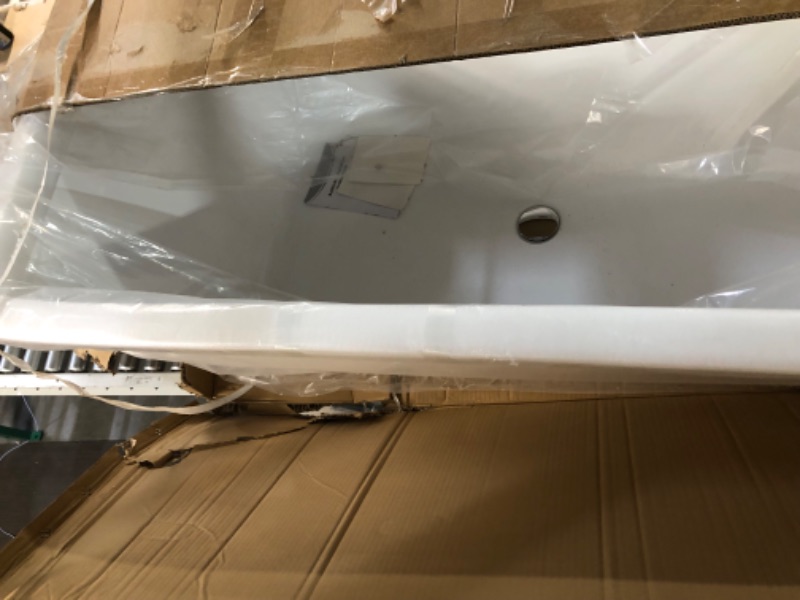 Photo 1 of **MINOR DAMAGE TO CORNER STILL FUNCTIONAL**
Acrylic Freestanding Bathtub, Modern & Contemporary Design Soaking Tub 