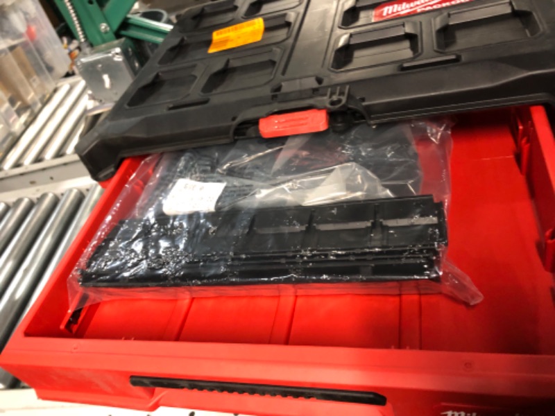 Photo 5 of **damaged**Milwaukee PACKOUT 22 in. Modular 4-Drawer Tool Box Black/Red