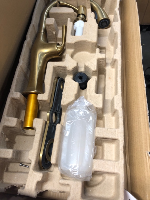 Photo 3 of (READ FULL POST) KOHLER Sundae Single-Handle Pull Down Sprayer Kitchen Faucet in Vibrant Brushed Moderne Brass