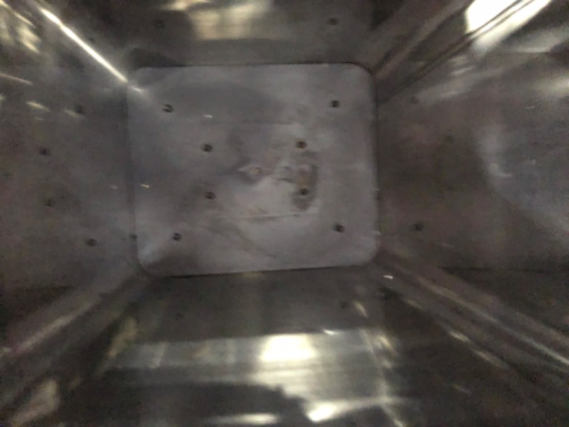 Photo 1 of ***USED*VERY DIRTY*UNABLE TO TEST*** 
iTouchless Rolling 13 Gallon Sensor Trash Can with Wheels and Odor Control System, Stainless Steel, Automatic Kitchen Bin and Office Garbage, Batteries (not included) or AC Adapter (sold separately) Stainless Steel Wi