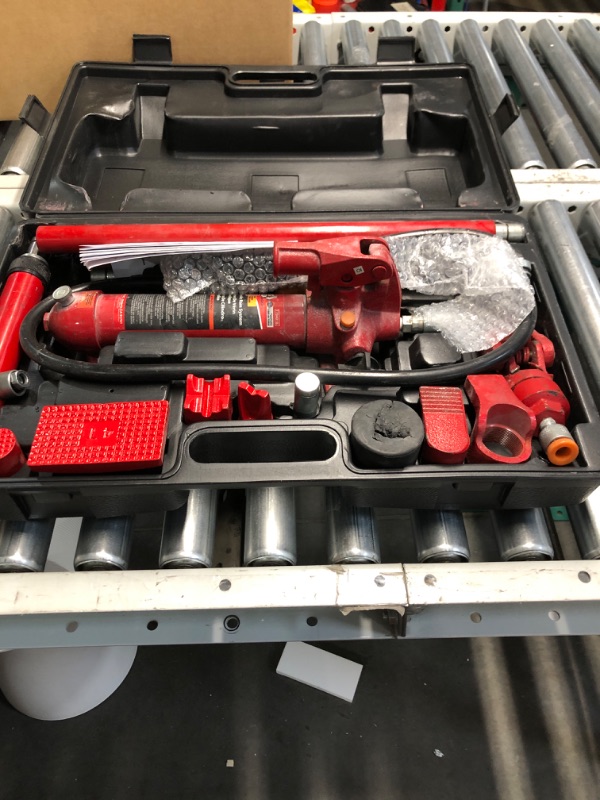 Photo 1 of BIG RED T70401S Torin Portable Hydraulic Ram: Auto Body Frame Repair Kit with Blow Mold Carrying Storage Case, 4 Ton (8,000 lb) Capacity, Red