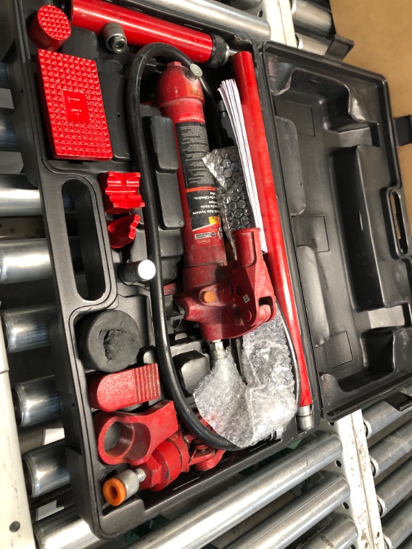 Photo 1 of BIG RED T70401S Torin Portable Hydraulic Ram: Auto Body Frame Repair Kit with Blow Mold Carrying Storage Case, 4 Ton (8,000 lb) Capacity, Red