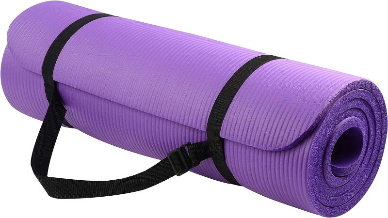 Photo 1 of  All Purpose 1/2-Inch Extra Thick High Density Anti-Tear Exercise Yoga Mat with Carrying Strap with Optional Yoga Blocks,