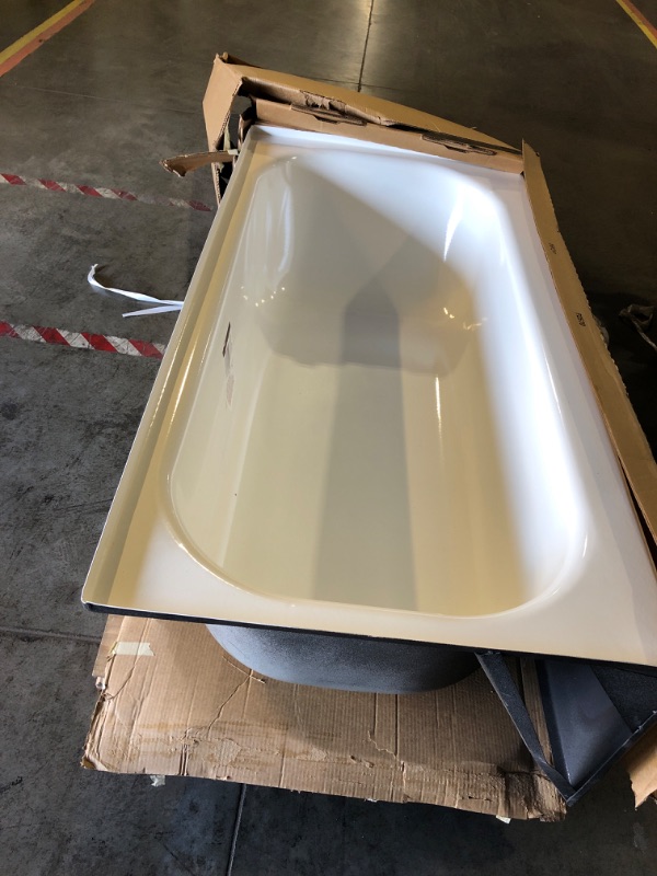 Photo 3 of (MINOR DAMAGE/ SEE NOTES) maui porcelain enameled comfort bathtub 60"L X 30"W X 16-5/8"H