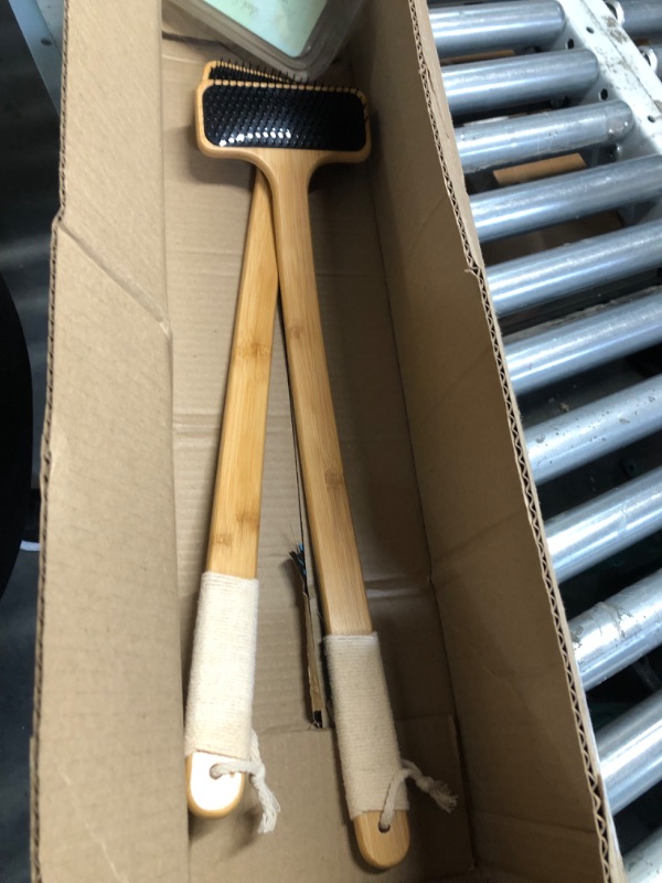 Photo 1 of Bamboo Back Scratcher for Men and Women, 22'' Oversized Body Scratcher with Curved Handle and Soft Wide Head, Effective Anti-itch and Comfortable Massage, Ideal Gift for the Elderly, Pregnant