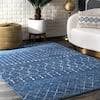 Photo 1 of  2 X 3 (ft) Dark Blue Indoor Trellis Area Rug