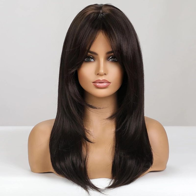 Photo 1 of (see all images) BERON dark brown Wig Long Layered Wigs for Women 