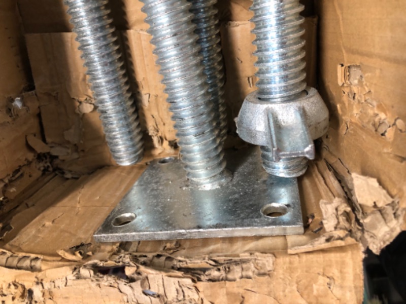 Photo 1 of GaeaAuto 4 Pack Adjustable Leveling Jack Solid Screw Jacks with Base Plate for Baker-Style Scaffolding, Silver