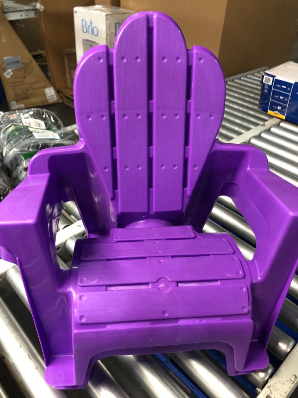 Photo 1 of American Plastic Toys Kids’ Adirondack (Pack of 2), Outdoor, Indoor, Beach, Backyard, Lawn, Stackable Lightweight, Portable, Wide Armrests, Comfortable Lounge Chairs for Children, Purple (2pk)