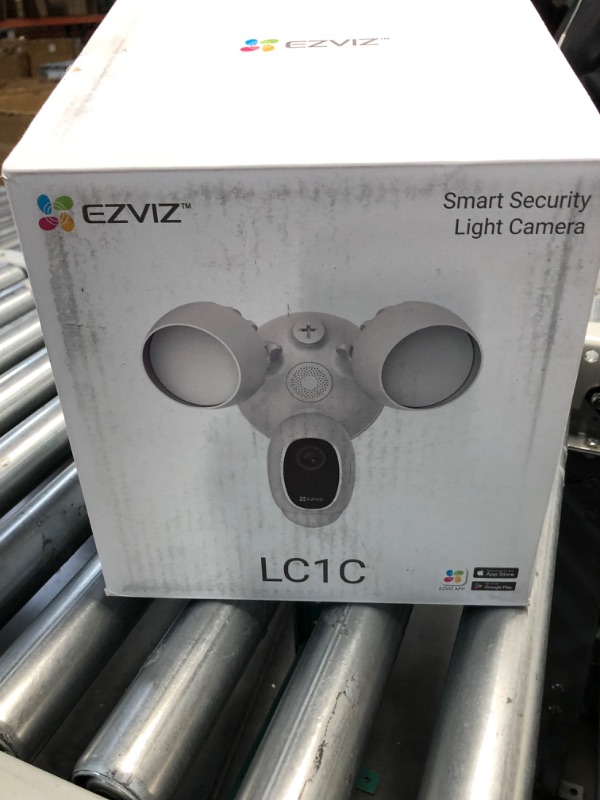 Photo 1 of EZVIZ Floodlight Security Camera WiFi 1080P, Motion-Activated Enhanced with PIR&H265, Floodlight&Siren Alarm, Starlight Color Night Vision, Two-Way Audio, Weather Proof (LC1C)
