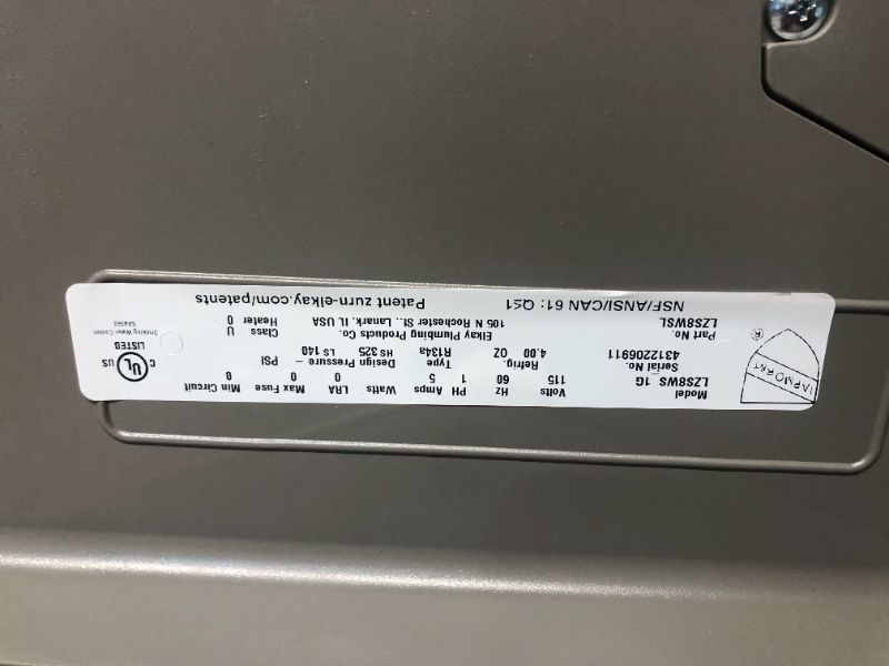 Photo 15 of ***BOX 1 OF 2 ONLY - SEE COMMENTS***
Elkay LZS8WSL EZH2O Bottle Filling Station with Single ADA Cooler, Filtered Refrigerated Light Gray