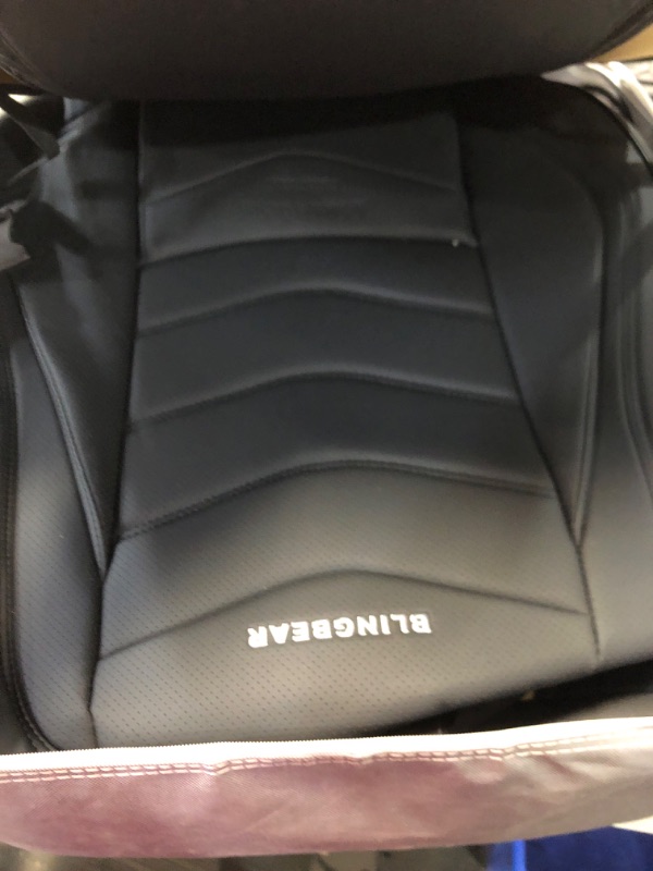 Photo 2 of BLINGBEAR Full Coverage Leather Car Seat Covers 5 Seats Universal Fit for Most Cars Trucks and SUVs with Waterproof Leatherette in Automotive Seat Cover Accessories (Black) Black. Full Set