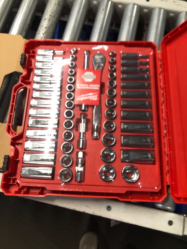 Photo 6 of ***CARRY CASE DAMAGED - NO PACKAGING***
Milwaukee 3/8 in. Drive SAE/Metric Ratchet and Socket Mechanics Tool Set (56-Piece)