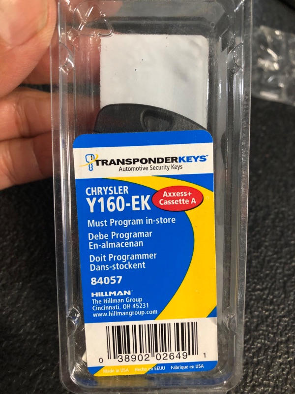 Photo 1 of Hillman Black Transponder Steel Automotive Key Blank
